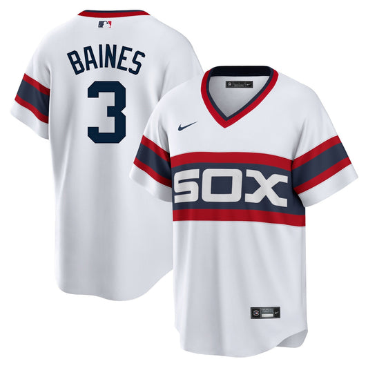 NIKE Men s Harold Baines Chicago White Sox Sunday 1983 Alternate White Premium Twill Replica Jersey Official Team Jersey Sports Fan Apparel Official M