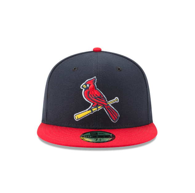 Men s St Louis Cardinals New Era Navy Red Game Authentic Collection Alternate 2 On-Field 59FIFTY Fitted Hat Official Team Hat Sports Fan Cap Official