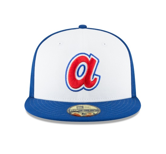 Men s Atlanta Braves Cooperstown Collection White Royal 59Fifty Fitted Hat Official Team Hat Sports Fan Cap Official MLB Team Hat Baseball Fan Cap