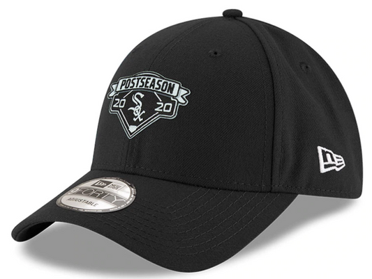 Men s Chicago White Sox New Era Black 2020 Postseason Locker Room 9FORTY Adjustable Hat Official Team Hat Sports Fan Cap Official MLB Team Hat Basebal