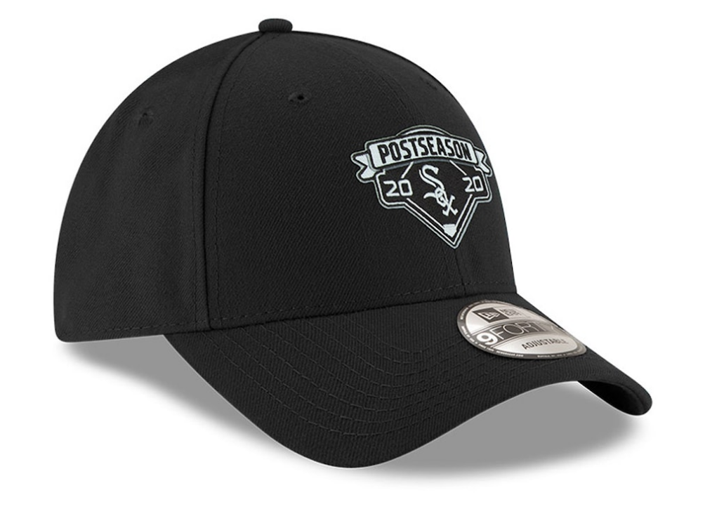 Men s Chicago White Sox New Era Black 2020 Postseason Locker Room 9FORTY Adjustable Hat Official Team Hat Sports Fan Cap Official MLB Team Hat Basebal