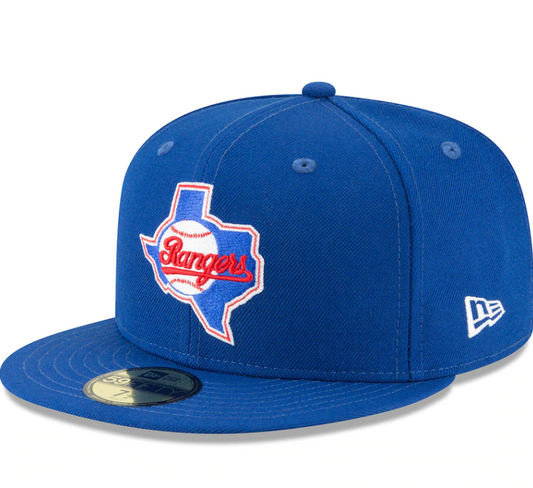 Men s Texas Rangers New Era Blue Cooperstown Collection Wool 59FIFTY Fitted Hat Official Team Hat Sports Fan Cap Official MLB Team Hat Baseball Fan Ca