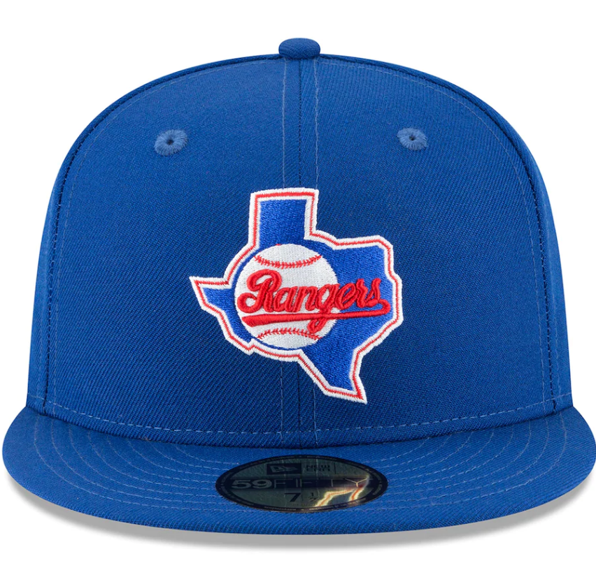 Men s Texas Rangers New Era Blue Cooperstown Collection Wool 59FIFTY Fitted Hat Official Team Hat Sports Fan Cap Official MLB Team Hat Baseball Fan Ca