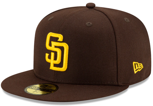 Men s San Diego Padres New Era Brown Authentic Collection On-Field 59FIFTY Fitted Hat Official Team Hat Sports Fan Cap Official MLB Team Hat Baseball