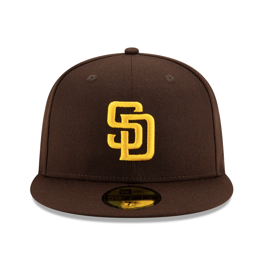 Men s San Diego Padres New Era Brown Authentic Collection On-Field 59FIFTY Fitted Hat Official Team Hat Sports Fan Cap Official MLB Team Hat Baseball
