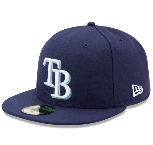 Men s Tampa Bay Rays New Era Navy Game Authentic Collection On-Field 59FIFTY Fitted Hat Official Team Hat Sports Fan Cap Official MLB Team Hat Basebal