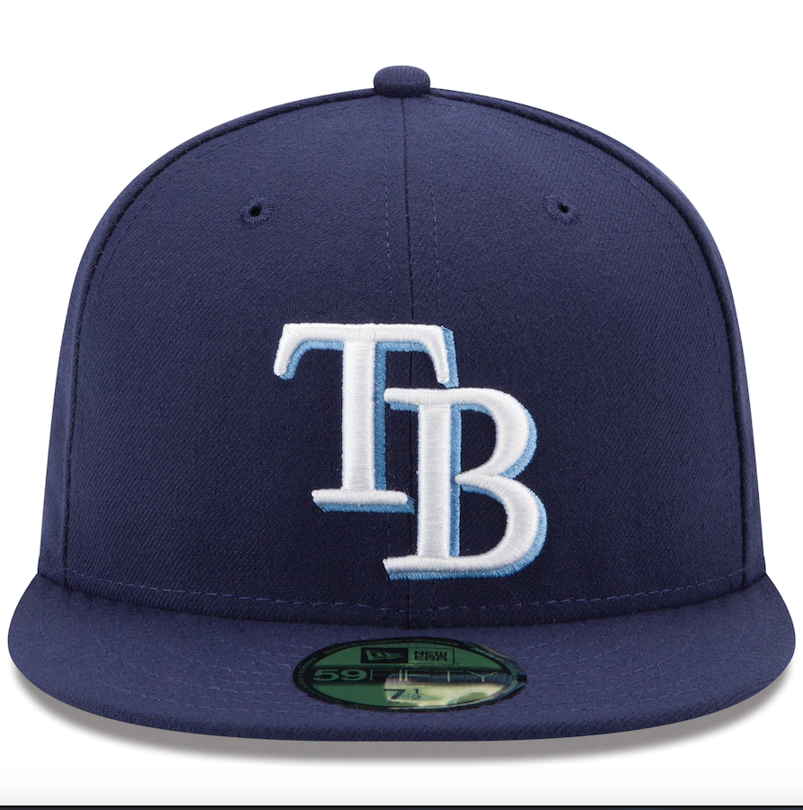 Men s Tampa Bay Rays New Era Navy Game Authentic Collection On-Field 59FIFTY Fitted Hat Official Team Hat Sports Fan Cap Official MLB Team Hat Basebal