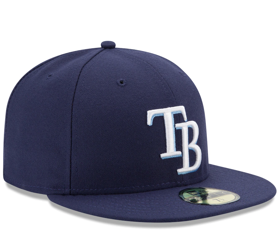 Men s Tampa Bay Rays New Era Navy Game Authentic Collection On-Field 59FIFTY Fitted Hat Official Team Hat Sports Fan Cap Official MLB Team Hat Basebal