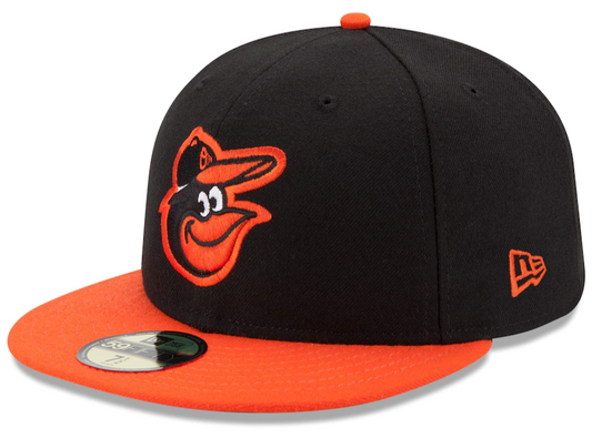 Men s Baltimore Orioles New Era Black Orange Road Authentic Collection On-Field 59FIFTY Fitted Hat Official Team Hat Sports Fan Cap Official MLB Team