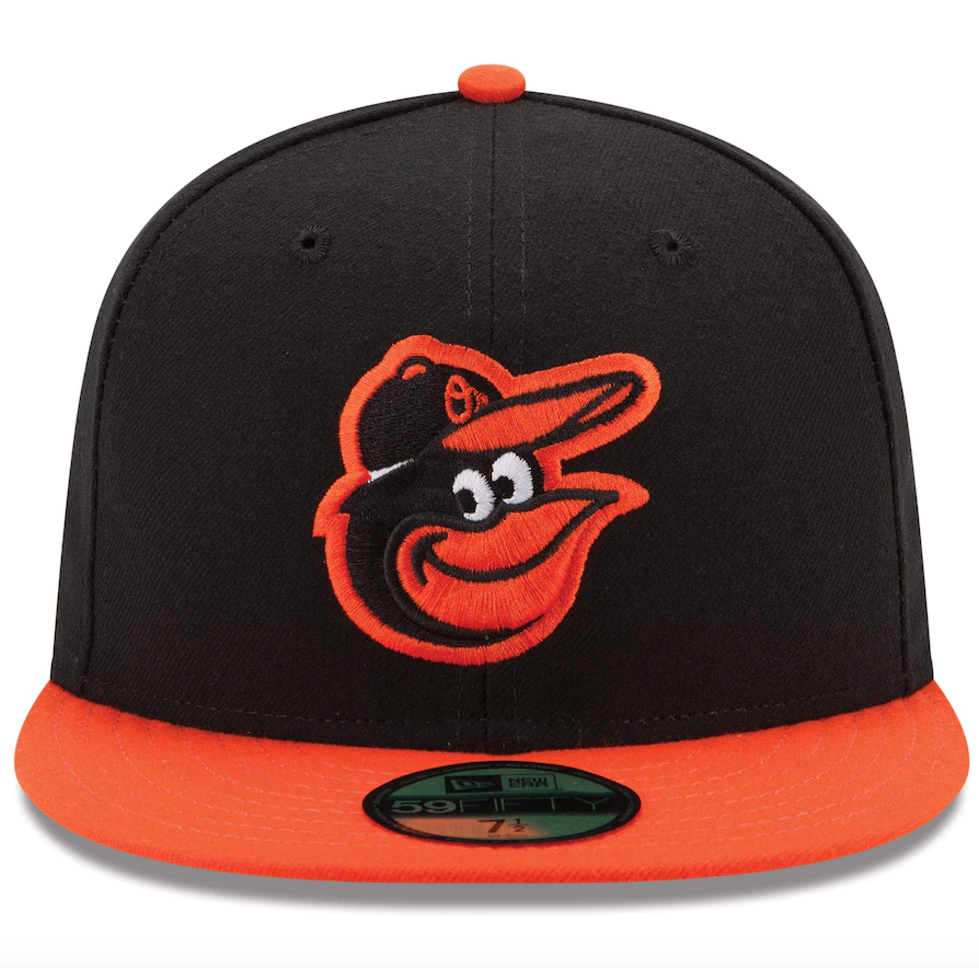 Men s Baltimore Orioles New Era Black Orange Road Authentic Collection On-Field 59FIFTY Fitted Hat Official Team Hat Sports Fan Cap Official MLB Team
