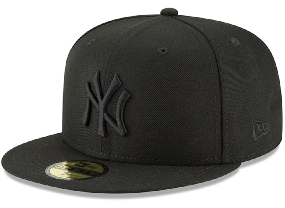 New York Yankees Tonal Black On Black 59Fifty Fitted Hat Official Team Hat Sports Fan Cap Official MLB Team Hat Baseball Fan Cap