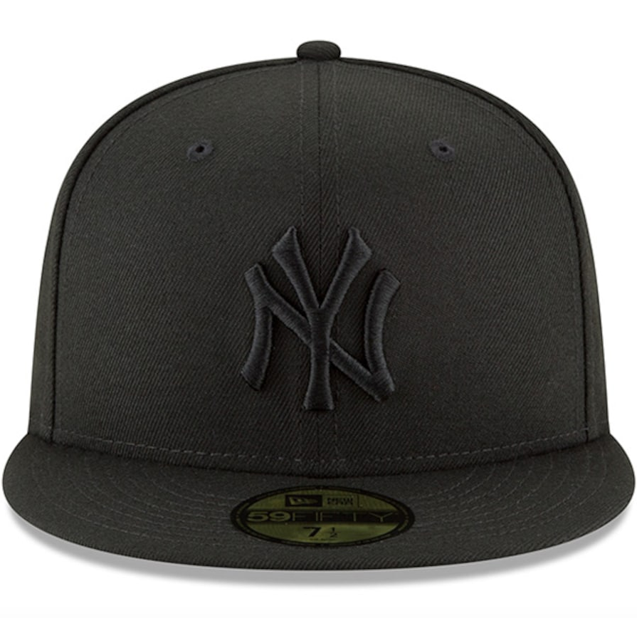 New York Yankees Tonal Black On Black 59Fifty Fitted Hat Official Team Hat Sports Fan Cap Official MLB Team Hat Baseball Fan Cap