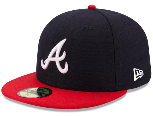 Men s Atlanta Braves New Era Navy Red Home Authentic Collection On-Field 59FIFTY Fitted Hat Official Team Hat Sports Fan Cap Official MLB Team Hat Bas