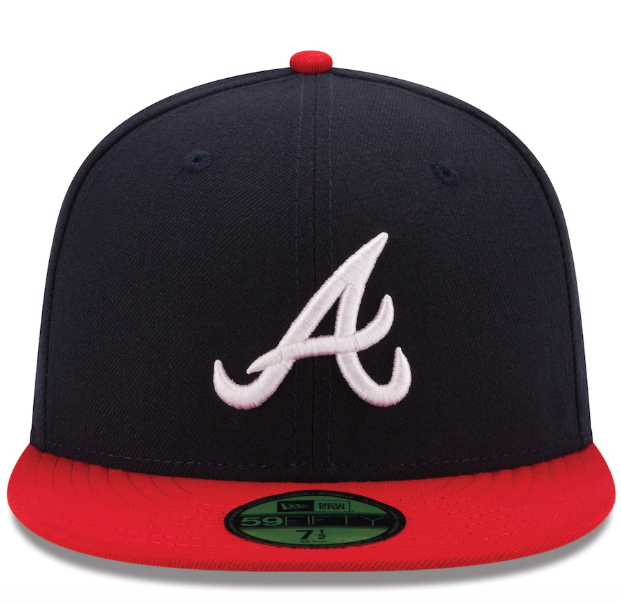 Men s Atlanta Braves New Era Navy Red Home Authentic Collection On-Field 59FIFTY Fitted Hat Official Team Hat Sports Fan Cap Official MLB Team Hat Bas