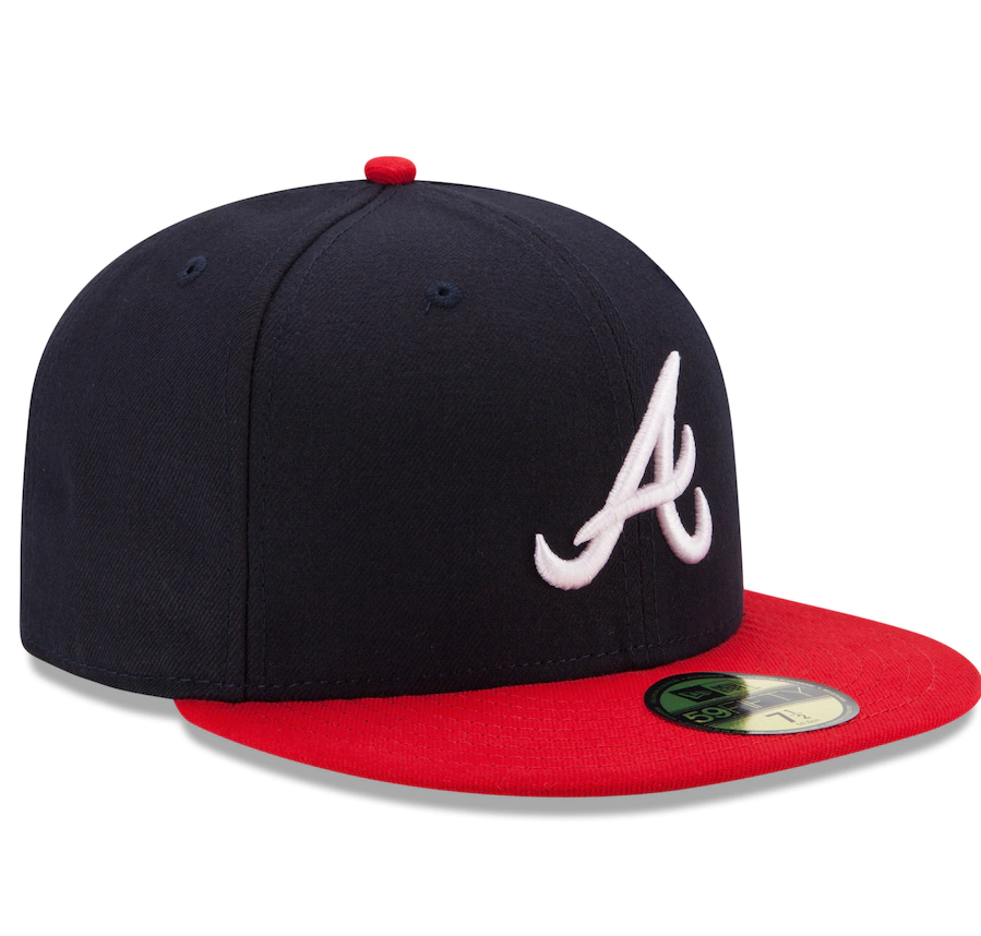 Men s Atlanta Braves New Era Navy Red Home Authentic Collection On-Field 59FIFTY Fitted Hat Official Team Hat Sports Fan Cap Official MLB Team Hat Bas
