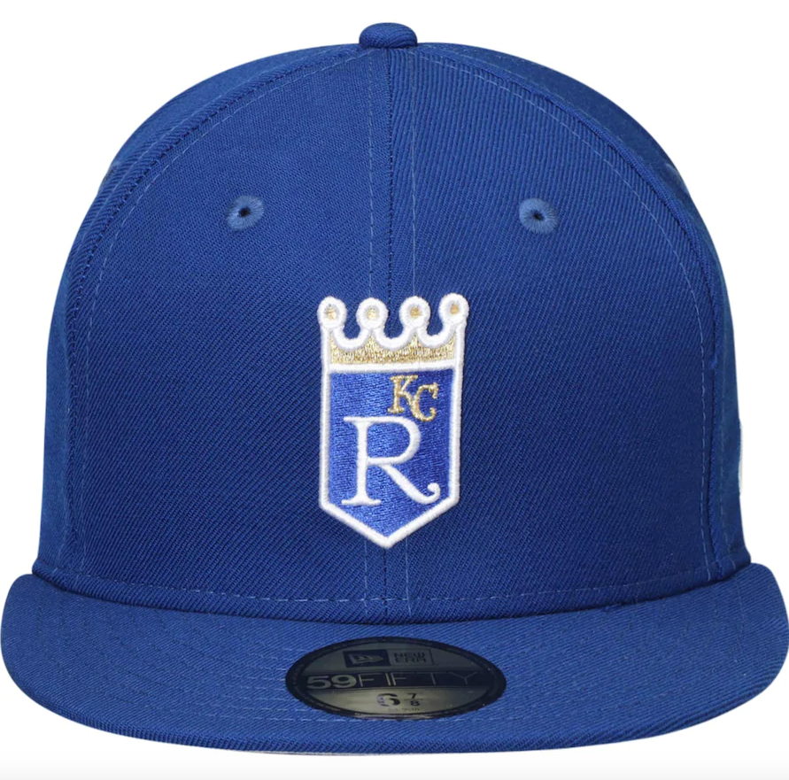 Men s Kansas City Royals New Era Royal Cooperstown Collection Wool 59FIFTY Fitted Hat Official Team Hat Sports Fan Cap Official MLB Team Hat Baseball