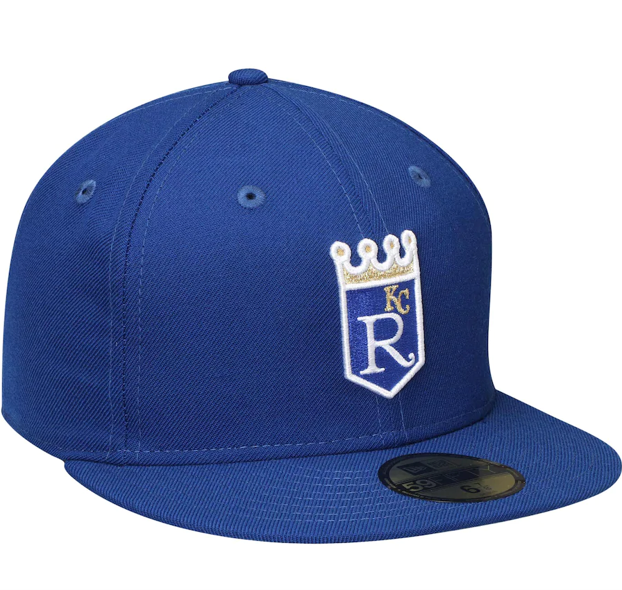Men s Kansas City Royals New Era Royal Cooperstown Collection Wool 59FIFTY Fitted Hat Official Team Hat Sports Fan Cap Official MLB Team Hat Baseball