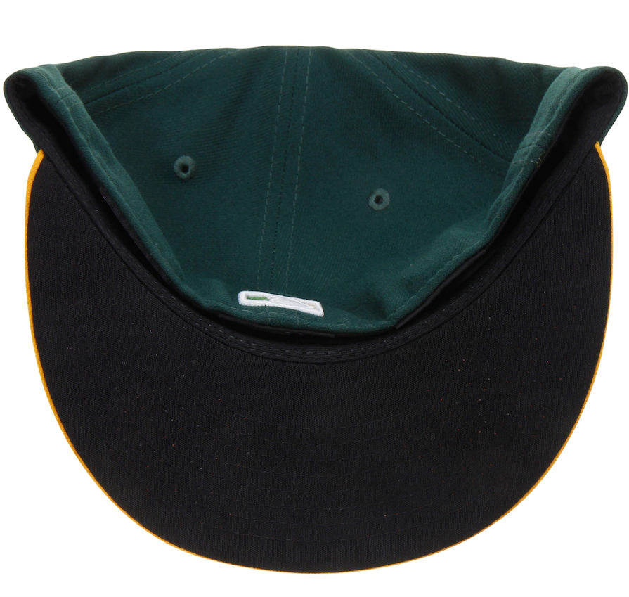 Men s Athletics New Era Green Yellow Home Authentic Collection On-Field 59FIFTY Fitted Hat Official Team Hat Sports Fan Cap Official MLB Team Hat Base