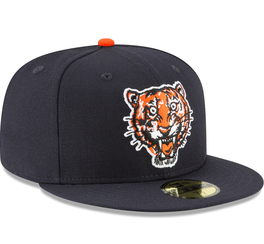 Men s Detroit Tigers New Era Navy Cooperstown Collection Wool 59FIFTY Fitted Hat Official Team Hat Sports Fan Cap Official MLB Team Hat Baseball Fan C