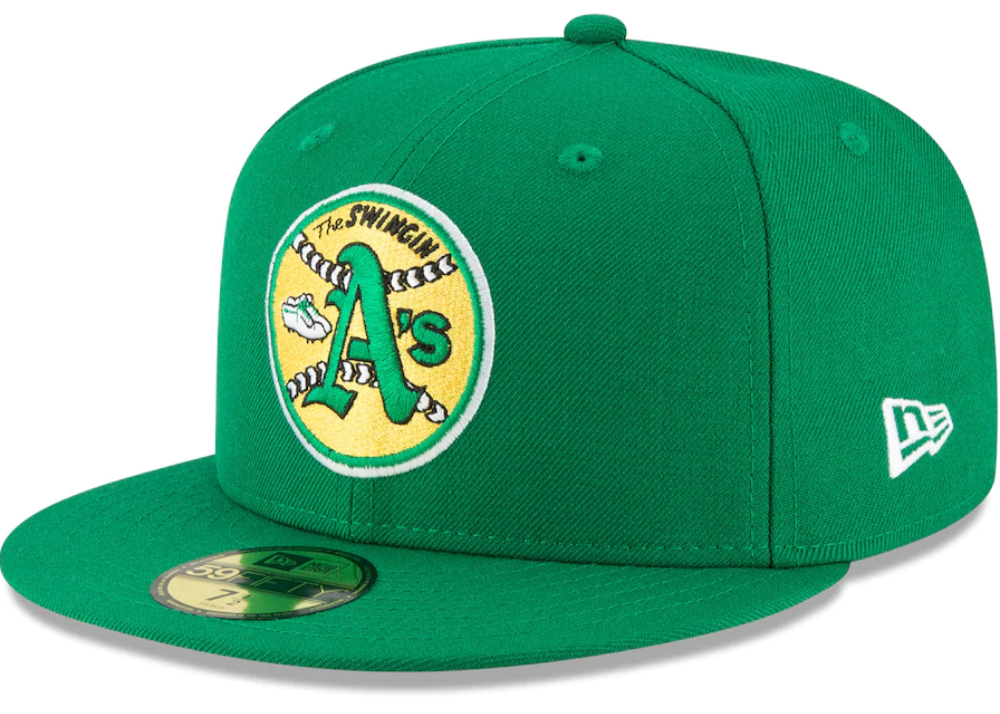 Men s Oakland Athletics New Era Green Cooperstown Collection Wool 59FIFTY Fitted Hat Official Team Hat Sports Fan Cap Official MLB Team Hat Baseball F