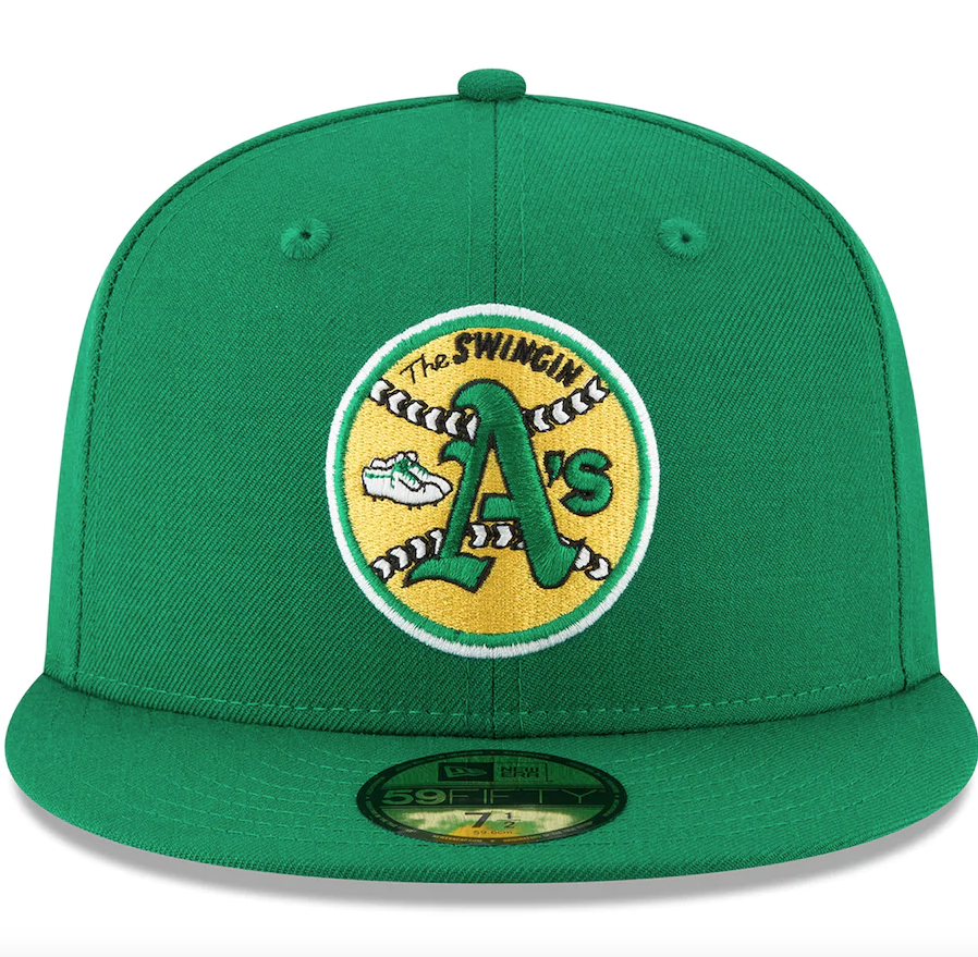 Men s Oakland Athletics New Era Green Cooperstown Collection Wool 59FIFTY Fitted Hat Official Team Hat Sports Fan Cap Official MLB Team Hat Baseball F