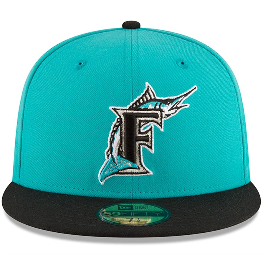 Men s Florida Marlins New Era Aqua 1997 World Series Wool 59FIFTY Fitted Hat Official Team Hat Sports Fan Cap Official MLB Team Hat Baseball Fan Cap