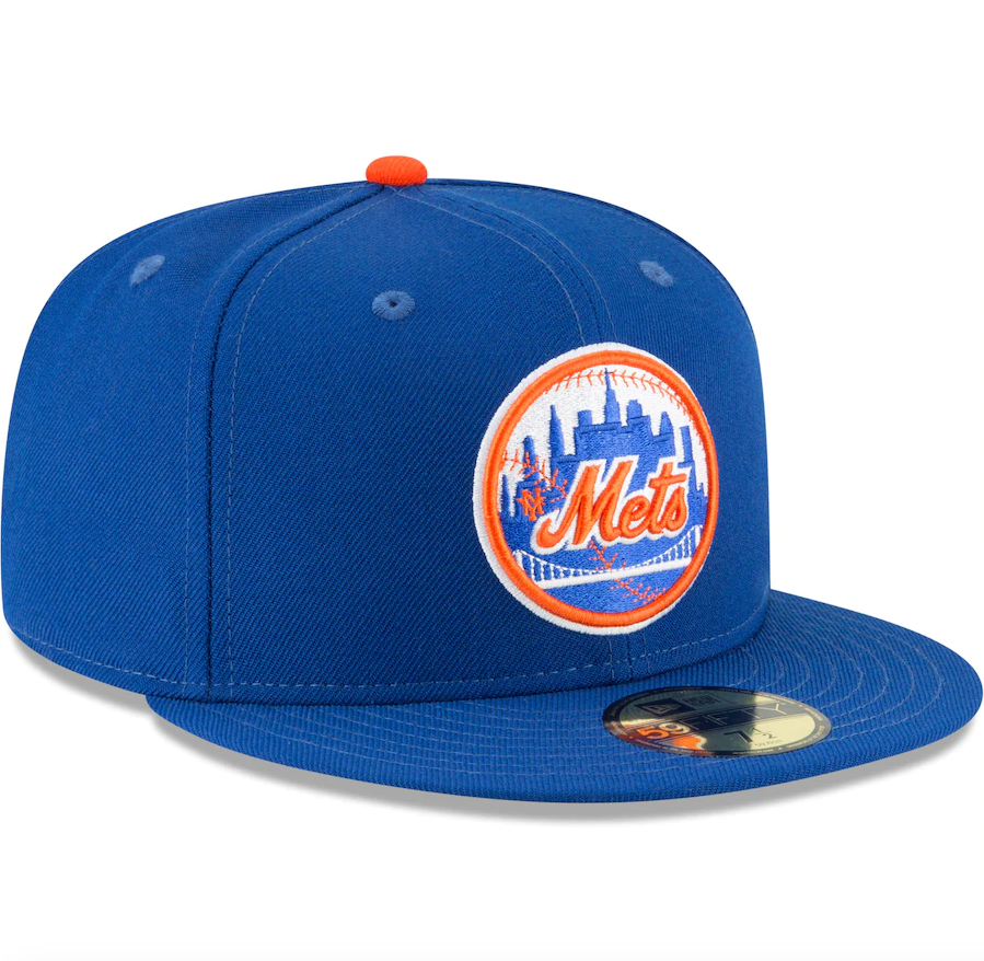 Men s New York Mets New Era Blue 1962 Cooperstown Collection Wool 59FIFTY Fitted Hat Official Team Hat Sports Fan Cap Official MLB Team Hat Baseball F