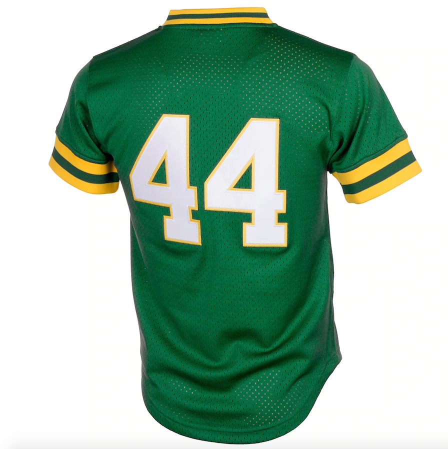 Men s Oakland Athletics Reggie Jackson Mitchell And Ness Green Cooperstown 1987 Mesh Batting Practice Jersey Official Team Jersey Sports Fan Apparel O