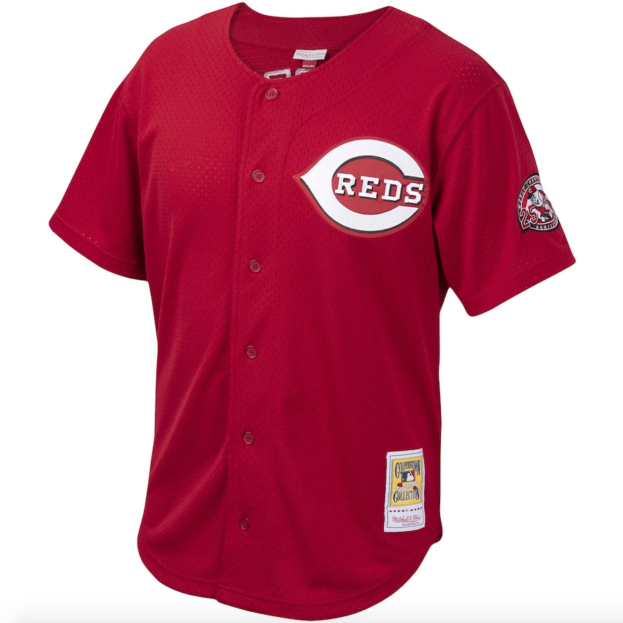 Men s Cincinnati Reds Ken Griffey Jr Mitchell And Ness Red Cooperstown Collection Batting Practice Jersey Official Team Jersey Sports Fan Apparel Offi