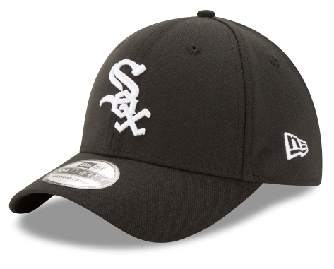 Junior Chicago White Sox New Era Black Team Classic 39THIRTY Flex Hat Official Team Hat Sports Fan Cap Official MLB Team Hat Baseball Fan Cap