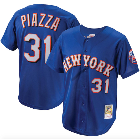 Men s Mitchell And Ness Mike Piazza New York Mets Royal Cooperstown Collection Batting Practice Jersey Official Team Jersey Sports Fan Apparel Officia
