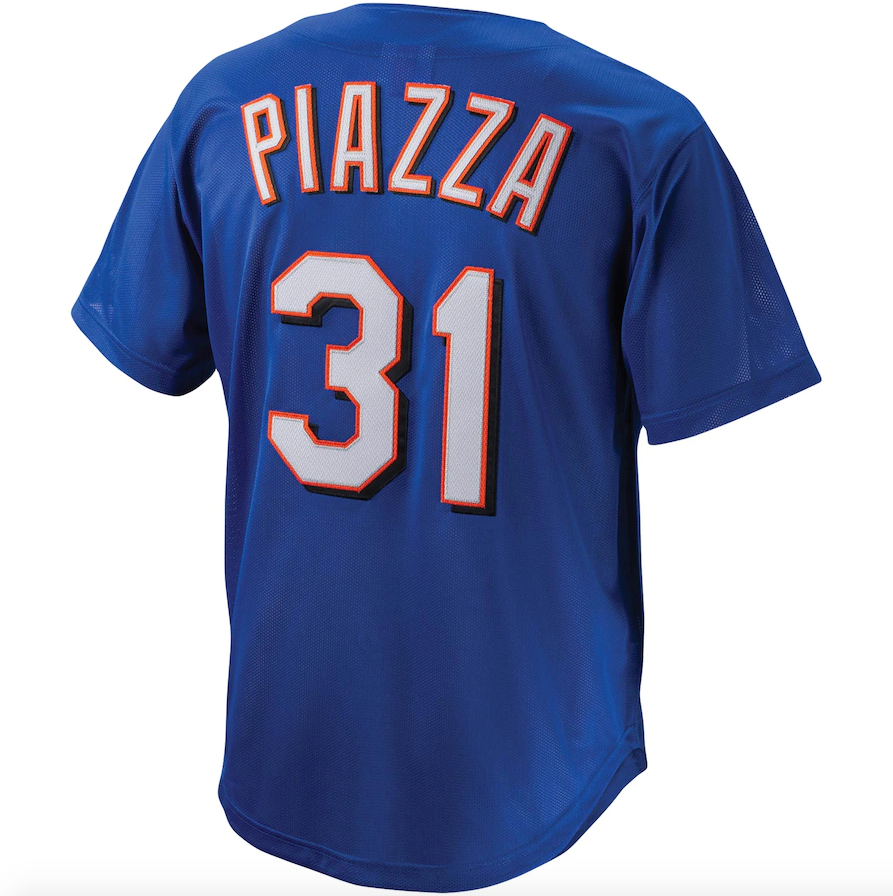Men s Mitchell And Ness Mike Piazza New York Mets Royal Cooperstown Collection Batting Practice Jersey Official Team Jersey Sports Fan Apparel Officia