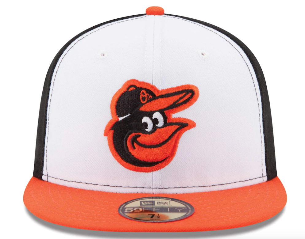 Men s Baltimore Orioles New Era White Orange Home Authentic Collection On-Field 59FIFTY Fitted Hat Official Team Hat Sports Fan Cap Official MLB Team
