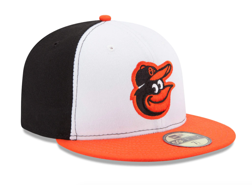 Men s Baltimore Orioles New Era White Orange Home Authentic Collection On-Field 59FIFTY Fitted Hat Official Team Hat Sports Fan Cap Official MLB Team