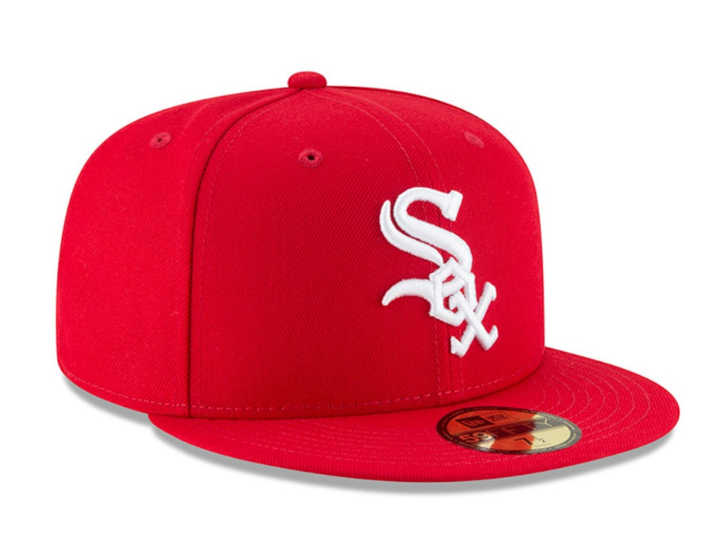 Men s Chicago White Sox New Era MLB Basic Scarlet 59FIFTY Fitted Hat Official Team Hat Sports Fan Cap Official MLB Team Hat Baseball Fan Cap