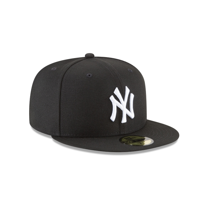 New York Yankees Black and White 59Fifty Fitted Hat Official Team Hat Sports Fan Cap Official MLB Team Hat Baseball Fan Cap