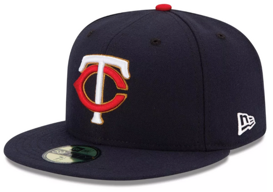 Men s Minnesota Twins New Era Navy Alternate Authentic Collection On-Field 59FIFTY Fitted Hat Official Team Hat Sports Fan Cap Official MLB Team Hat B