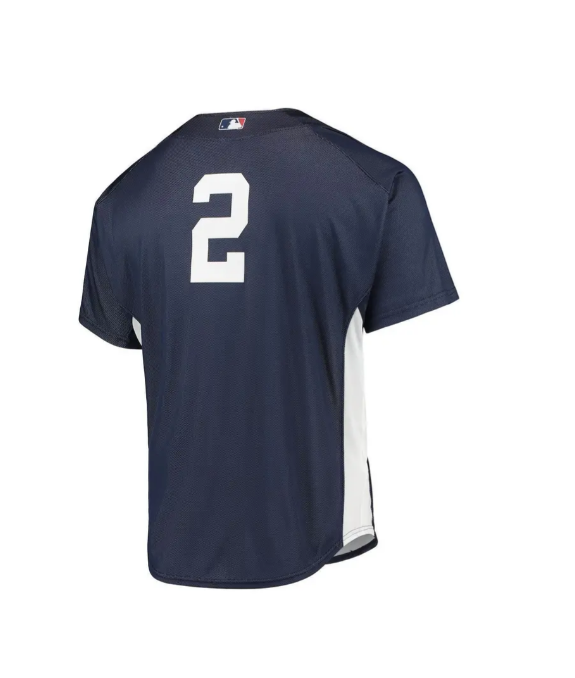 Men s Derek Jeter New York Yankees Mitchell And Ness Navy 2009 Authentic Batting Practice Jersey Official Team Jersey Sports Fan Apparel Official MLB