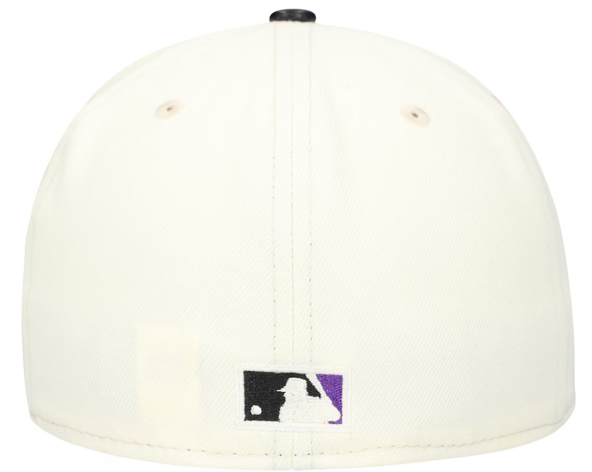 Tampa Bay Devil Rays Cooperstown Collection Cream Black Leather Visor New Era 59FIFTY Fitted Hat Official Team Hat Sports Fan Cap Official MLB Team Ha
