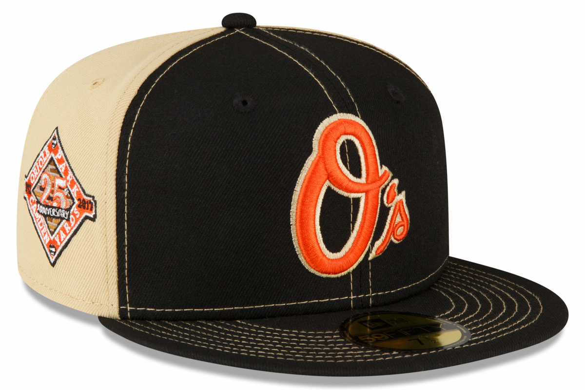 Men s Baltimore Orioles New Era Black Vegas Gold 59FIFTY Fitted Hat Official Team Hat Sports Fan Cap Official MLB Team Hat Baseball Fan Cap