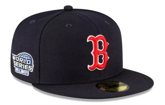 Boston Red Sox Navy Classic 2004 World Series New Era 59Fifty Fitted Hat Official Team Hat Sports Fan Cap Official MLB Team Hat Baseball Fan Cap