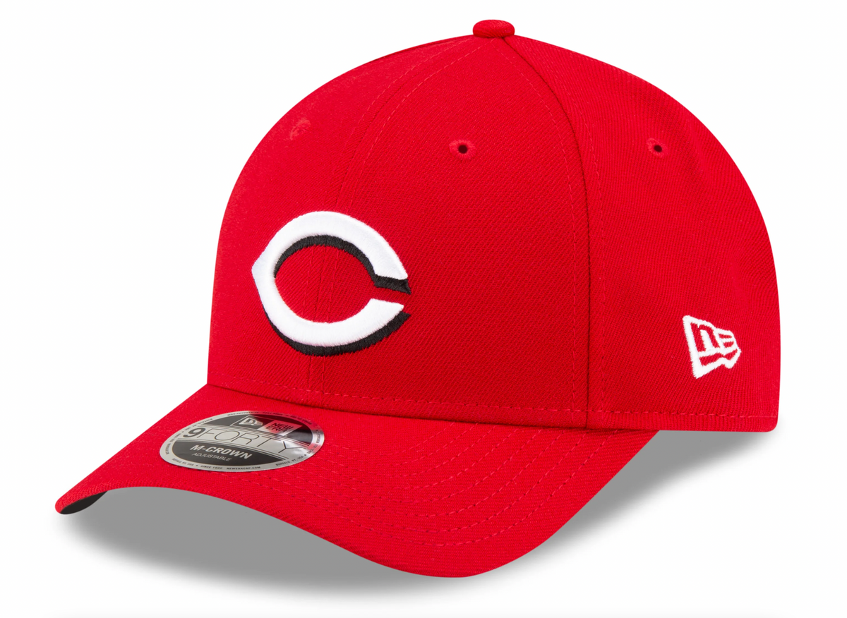 Cincinnati Reds New Era Red Player Replica M-Crown 9FORTY Adjustable Hat Official Team Hat Sports Fan Cap Official MLB Team Hat Baseball Fan Cap