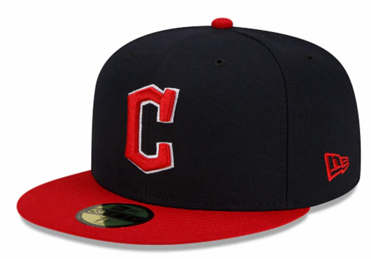 Cleveland Guardians New Era 2 Tone Home On Field 59FIFTY Fitted Hat Official Team Hat Sports Fan Cap Official MLB Team Hat Baseball Fan Cap