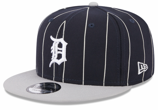 Detroit Tigers Navy Gray Vintage New Era 9FIFTY Snapback Hat Official Team Hat Sports Fan Cap Official MLB Team Hat Baseball Fan Cap