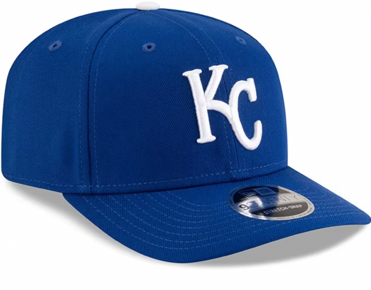 Kansas City Royals Blue New Era Player Replica 9SEVENTY Stretch Snap Adjustable Hat Official Team Hat Sports Fan Cap Official MLB Team Hat Baseball Fa