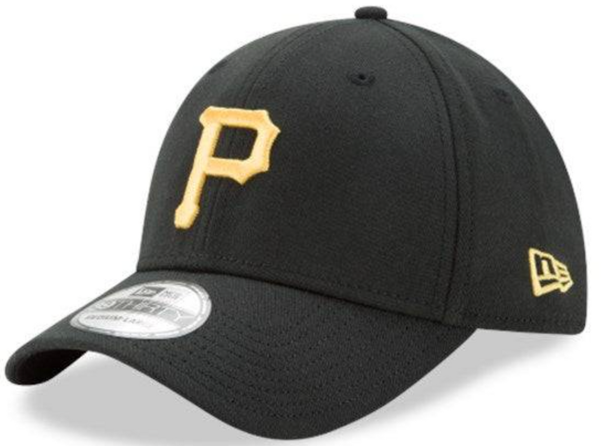 Pittsburgh Pirates New Era 39Thirty Black Team Classic Flex Hat Official Team Hat Sports Fan Cap Official MLB Team Hat Baseball Fan Cap