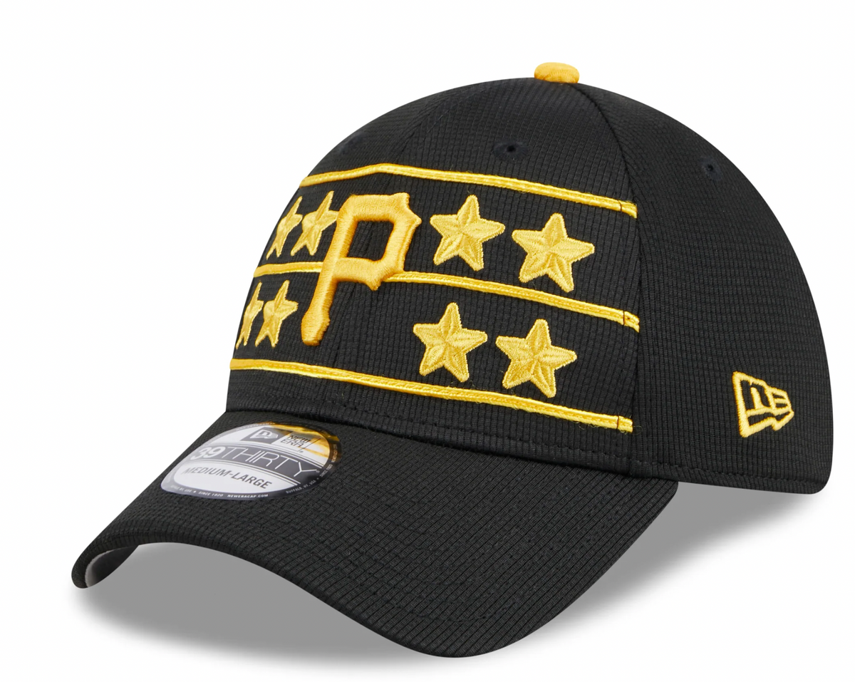 Men s Pittsburgh Pirates New Era 2024 Batting Practice Black 39THIRTY Flex-Fit Hat Official Team Hat Sports Fan Cap Official MLB Team Hat Baseball Fan