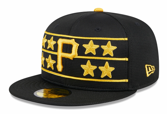 Men s Pittsburgh Pirates New Era Black 2024 Batting Practice 59FIFTY Fitted Hat Official Team Hat Sports Fan Cap Official MLB Team Hat Baseball Fan Ca