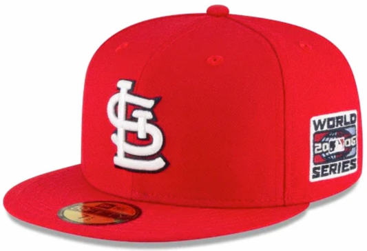 St Louis Cardinals New Era 2006 World Series Wool 59FIFTY Fitted Hat - Red Official Team Hat Sports Fan Cap Official MLB Team Hat Baseball Fan Cap
