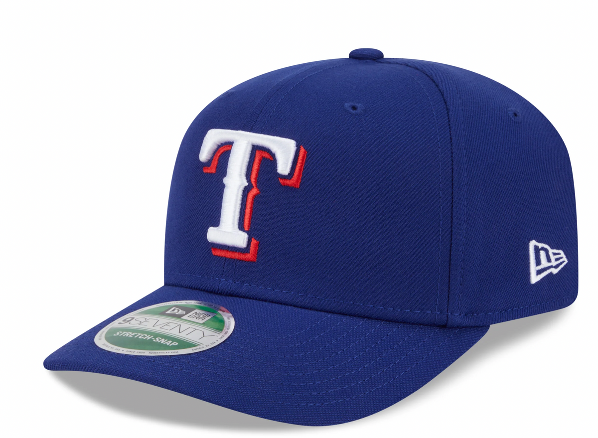 Texas Rangers Blue New Era Player Replica 9SEVENTY Stretch Snap Adjustable Hat Official Team Hat Sports Fan Cap Official MLB Team Hat Baseball Fan Cap